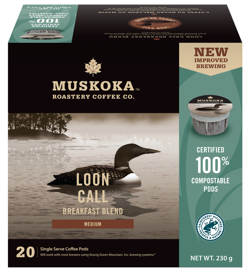 Load image into Gallery viewer, Breakfast Blend Coffee. Best Canadian Coffee. 100% Compostable Pods. Medium Roast Coffee.
