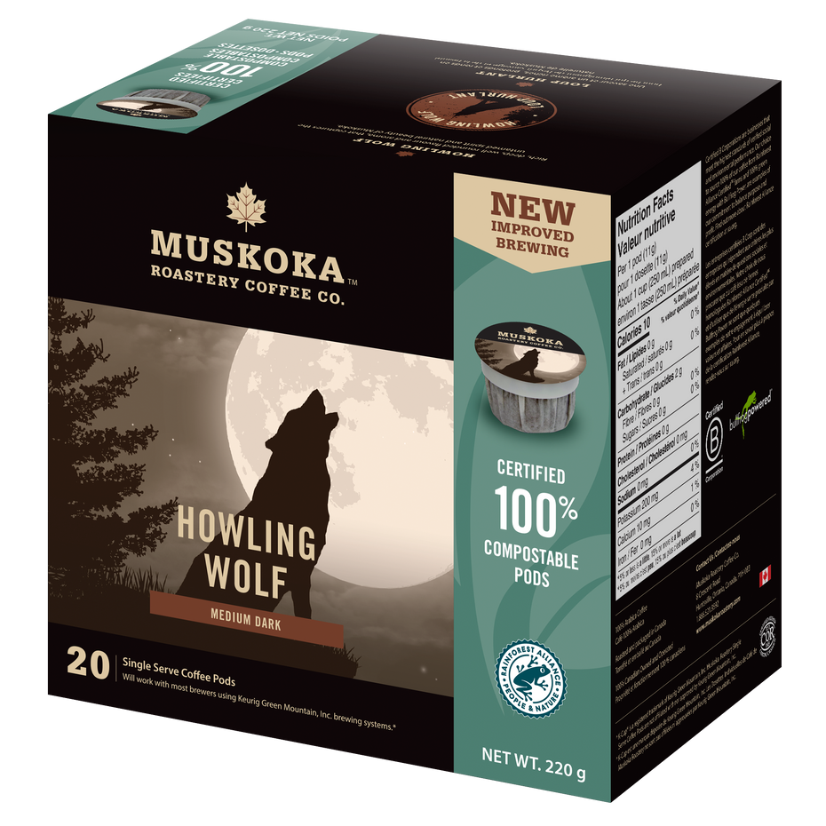 Load image into Gallery viewer, Best Canadian Coffee. Medium Roast Coffee. Dark Roast Coffee. 100% compostable pods