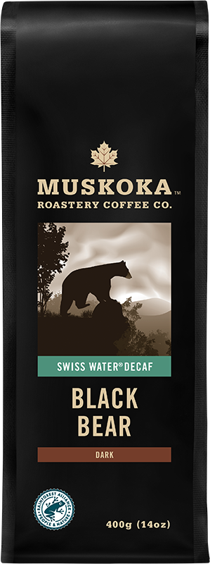Canadian Dark Roast Coffee. Swiss Water Decaf. 