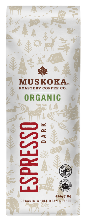 Load image into Gallery viewer, Organic Coffee. Cnaada's Best Coffee. Organic Espresso. Whole Bean Coffee. Muskoka Roastery Organic.