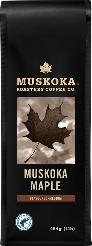 Medium roast coffee. Canadian Coffee. Best Canadian Coffee. Whole Bean + Ground Coffee. Maple flavoured coffee. All Natural Flavour. 