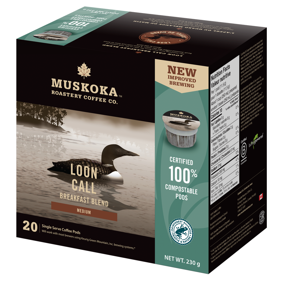 Charger l&#39;image dans la galerie, Breakfast Blend Coffee. Best Canadian Coffee. 100% Compostable Pods. Medium Roast Coffee.