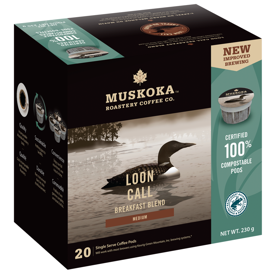 Charger l&#39;image dans la galerie, Breakfast Blend Coffee. Best Canadian Coffee. 100% Compostable Pods. Medium Roast Coffee.