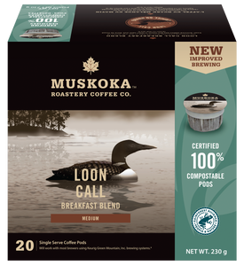 Breakfast Blend Coffee. Best Canadian Coffee. 100% Compostable Pods. Medium Roast Coffee.